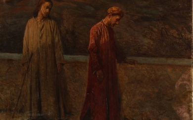 Valdemar Irminger: “Christus og den rige mand”. Christ and the rich man. Signed and dated V. I. 98. Oil on canvas. 70×89 cm.