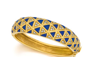 Van Cleef & Arpels | Crowned-Lapis-Lazuli-Diamond-Bangle