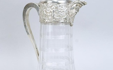 Victorian Silver and Glass Claret Jug