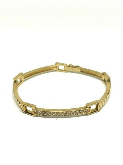 Vintage 14K Yellow Gold Diamond Bracelet