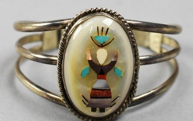 Vintage Gary Nez Navajo Kachina Cuff Bracelet