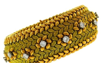Vintage Mauboussin L'Enfant Diamond 18k Gold Bracelet