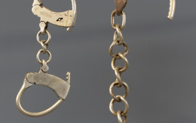 Vintage Nickel Handcuffs and Leg Irons