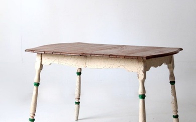 Vintage Painted Wood Dining Table