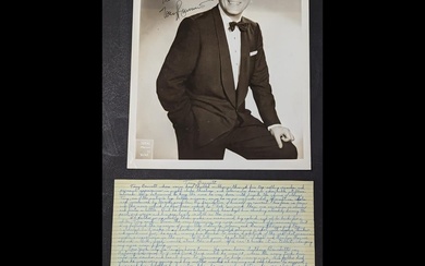Vintage Pen Signed Portrait Of Jazz Signer Tony Bennett (1926-2023)...