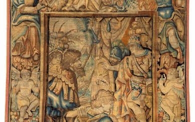 Vlaanderen, gobelin met voorstelling van Alexander de Grote in de tent van Darius, 17e eeuw.