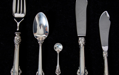 Wallace Sterling Silver Grand Baroque Serving and Flatware Service