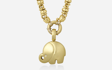 Wempe Gold necklace and bracelet with elephant pendant