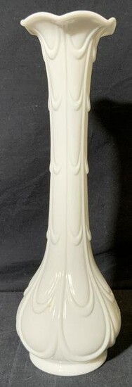 White Ceramic Vase with Draped Detail
