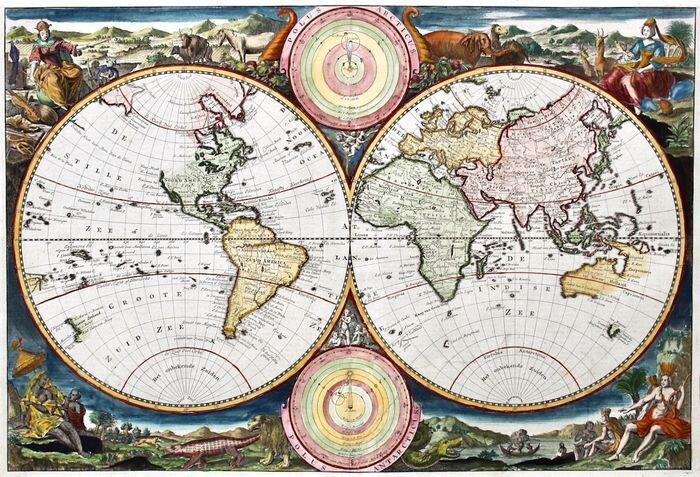 World; Jan van Jagen - Lantschappen des WERELTS […]; naar N. VISSCHER - 1721-1750