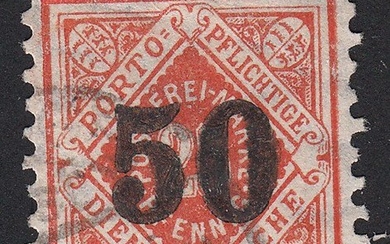 Württemberg 1923 - very nice specimen of this rarely genuine cancelled stamp, photo expert finding Klinkhammer - Michel 188
