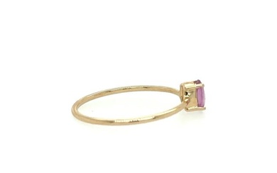 YELLOW GOLD PINK SAPPHIRE RING