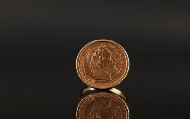 Gold ring and 10 franc gold coin, finger 54, 7.3...