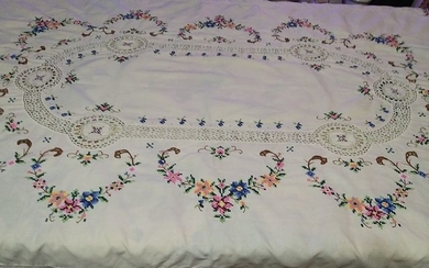 richly handmade linen tablecloth (1) - Baroque - Linen - 1950-1974