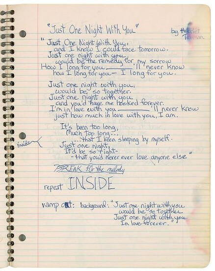 Prince's Handwritten Lyrics and Sketch Notebook