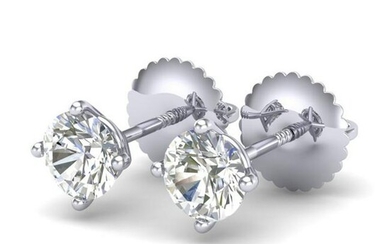 0.65 ctw VS/SI Diamond Solitaire Stud Earrings 18k