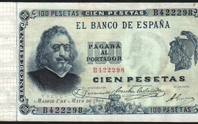 1 de mayo de 1900. 100 pesetas. Serie B
