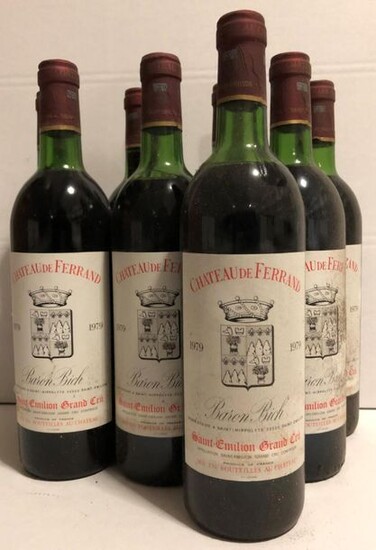 10 bottles Château DE FERRAND, St-Émilion 1979 (es,...