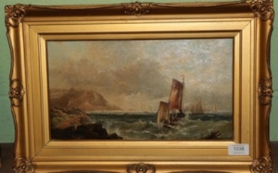 British School (19th century) Seascape with sinking boat, bears signature,...