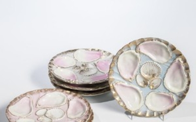 Set of Twelve German Porcelain Oyster Plates
