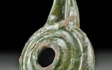 10th Holy Land/ Byzantine Glazed Pottery Oil Lamp