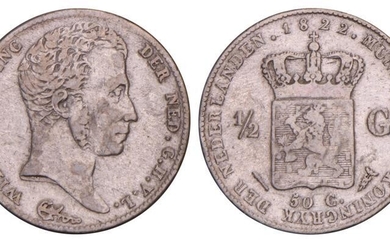 ½ Gulden Willem I 1822 U. Zeer Fraai.