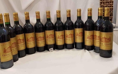 12 bottles château FONREAUD 1975 LISTRAC MEDOC CRU BOURGEOIS. Perfect labels and levels