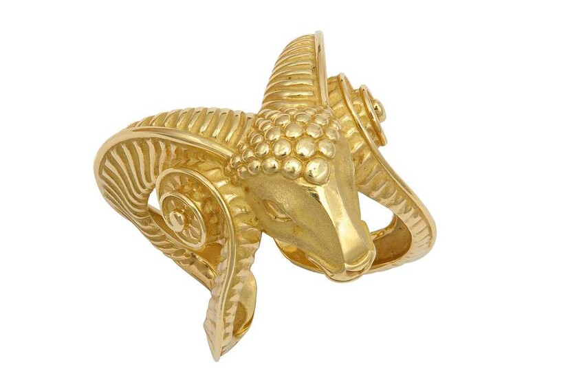 An Aries dress ring Realistically modelled as a ram's...
