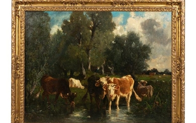 Emile van Marcke - Oil on Canvas