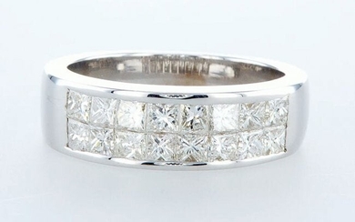 14 kt. White gold - Ring - 1.28 ct Diamond - Diamonds