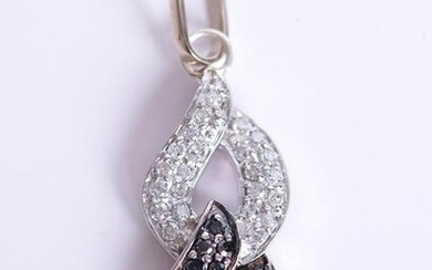 14K WG Black & White Diamond Pendant
