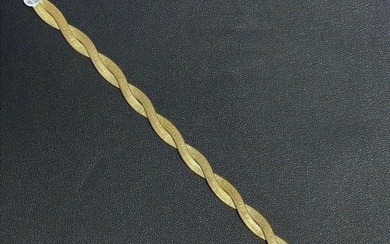 14k Gold. - Over SOLID 925 Silver - Twisted Braided "Herringbone" Bracelet