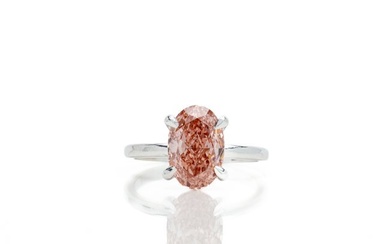 14kt 3.01 ct. Oval Pink Diamond Solitaire Ring