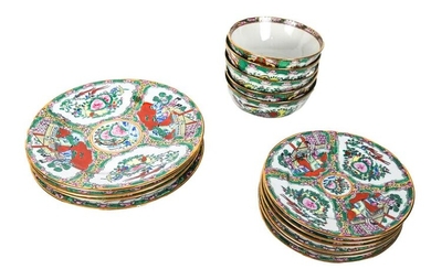 15 Pcs. Rose Medallion Porcelain Tableware