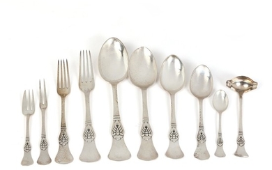 ''Asta'' Danish hammered silver cutlery. Danske Guldsmedes Sølvvarefabrik. Weight 1.903 gr. (58)