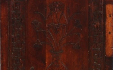 A Chinese late Qing c. 1900 hardwood panel. 117×75 cm.