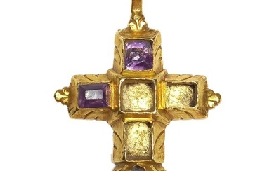 1715 Shipwreck Fleet High Karat Yellow Gold Amethyst Bishop’s Cross Our Lady Of Guadalupe