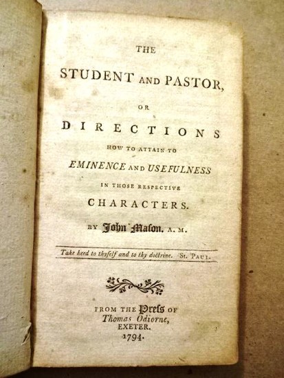 1794 The Student and the Pastor or Directions How to