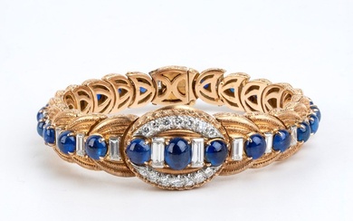 18K gold, diamonds, and sapphires Lady wristwatch