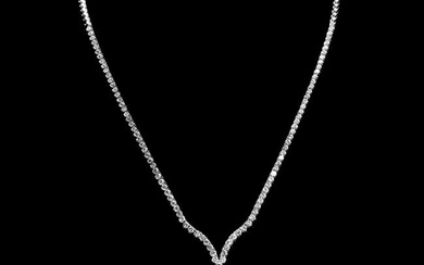 18k White Gold 33.36ct Tourmaline 7.35ct Diamond Necklace