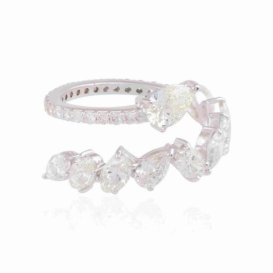 18k White Gold Ring HI/SI Diamond Jewelry