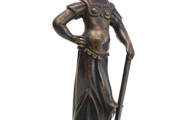 18th / 19 century Russian Bronze Miniature Figure, Hellenistic style female diety