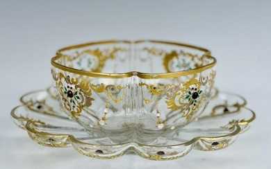 19TH C. JEWELLED AND ENAMELED MOSER FINGER BOWL