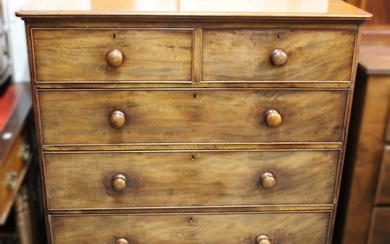 19th Century mahogany straight front chest of two short and ...