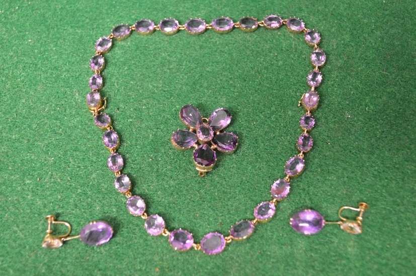 19th century gold amethyst riviere necklace the thirty oval ...