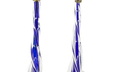 (2 Pc) Murano Art Glass Lamps