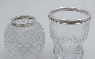2 Spoon vases with silver