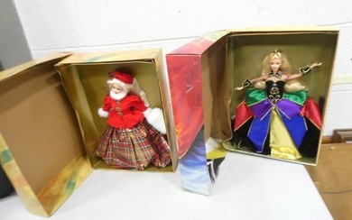 2 Vtg 1990s Midnight Princess & Jewel Barbie Holiday Dolls NIB Lot