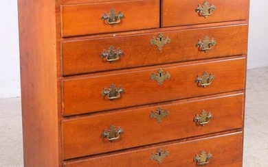 2 over 4 Cherry Chippendale tall chest