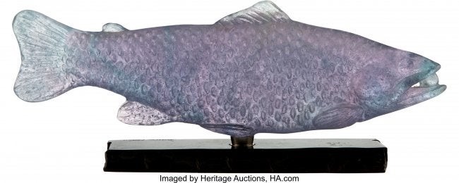 21138: A Daum Pâte-de-Verre Glass Fish-Form Figu
